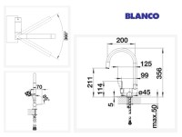 MEDIDAS MONOMANDO COCINA ABATIBLE MANDO IZQUIERDA CORESSA-F BLANCO